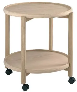 Thomsen Furniture Hudson Serving Trolley - Oak/Oak - Lacquered Oak - Ø55 cm